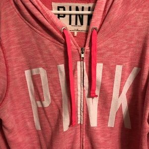 Large Pink Victoria’s Secret zip up hoodie
